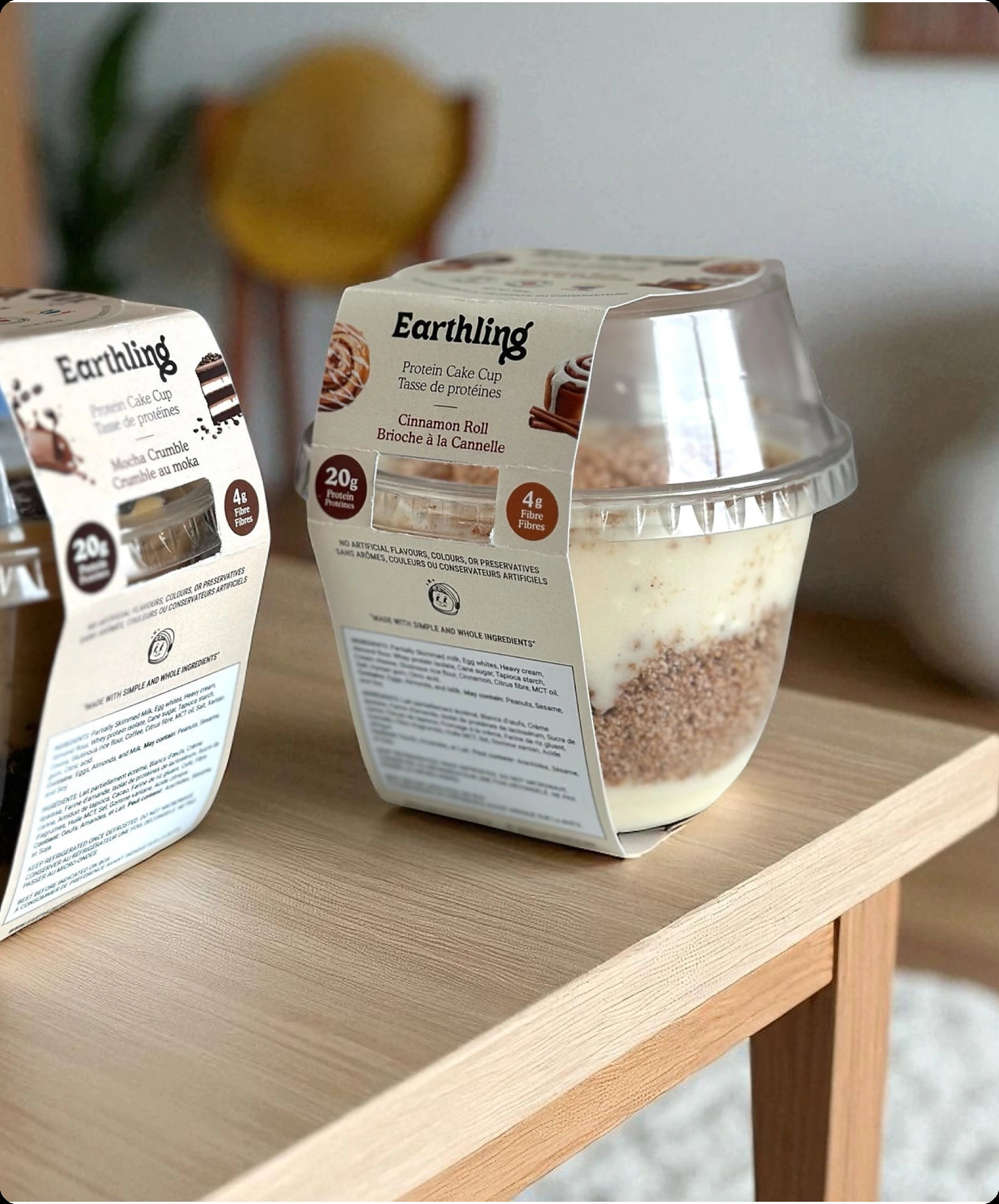 Protein cake cups photographed on a table