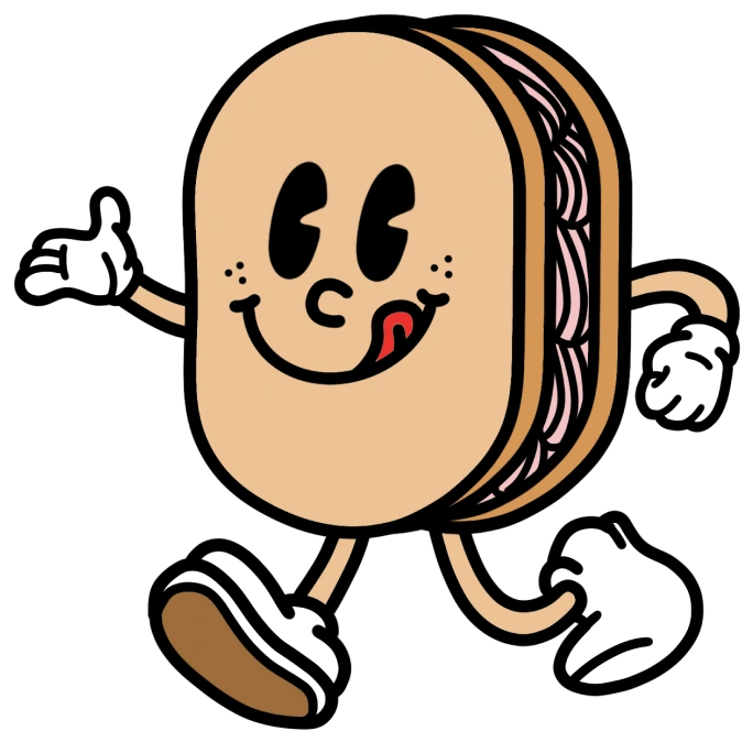 The Dacaron character marching, berry filling