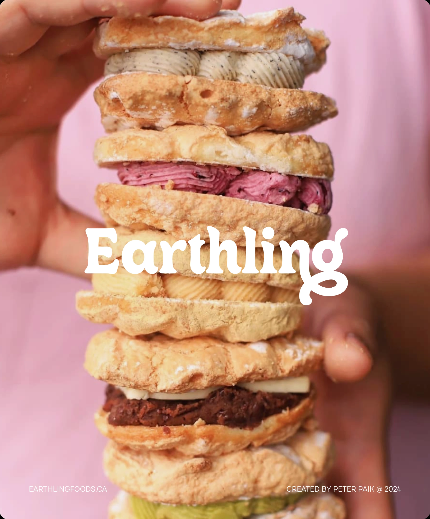 Social post of stacked Dacarons with the Earthling wordmark