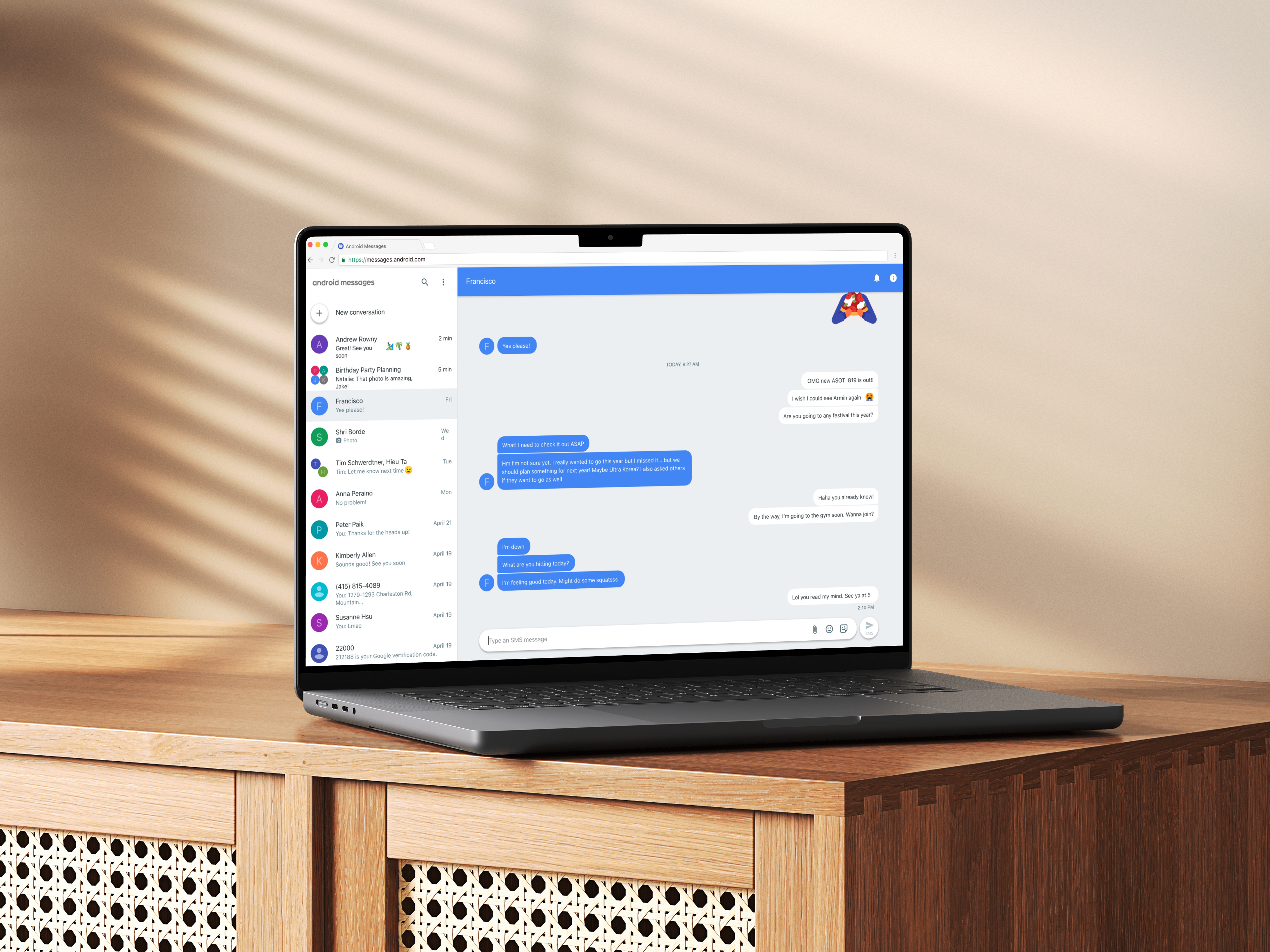 Messages for Web preview